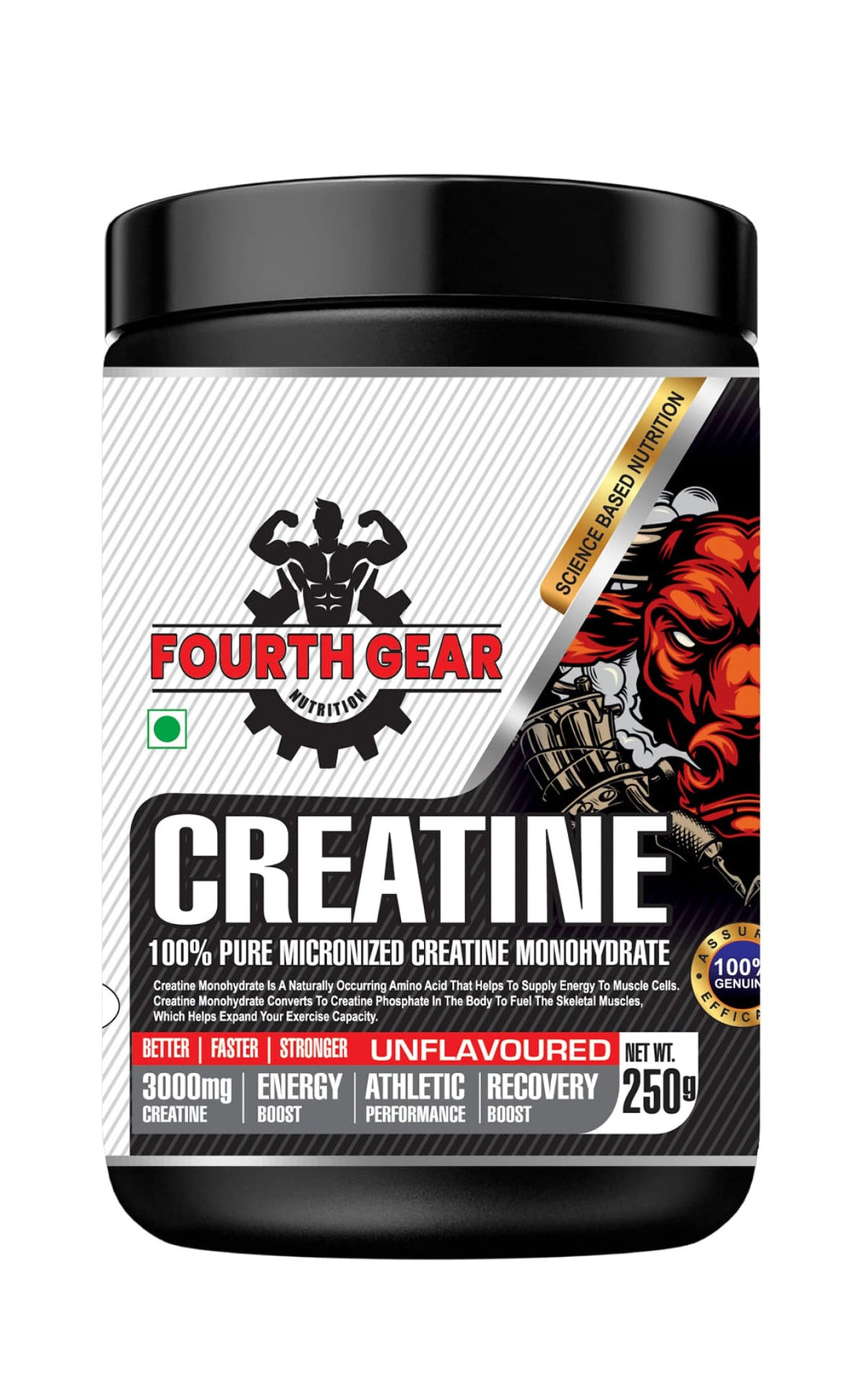 Creatine 100% Pure Micronized Creatine Monohydrate 3000mg (Unflavoured)