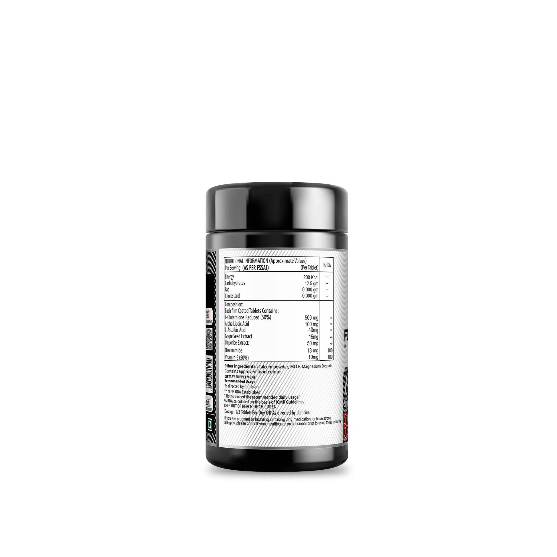 L-Glutathione Tablets 500mg with Vitamin C & Grapeseed Extract L-Glutathione Tablets 500mg with Vitamin C & Grapeseed Extract