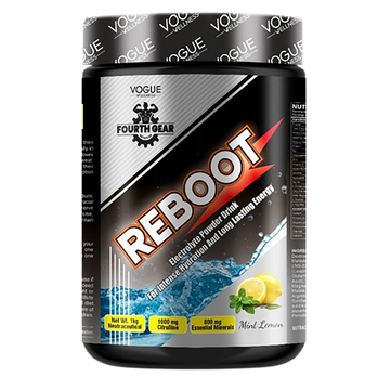 Fourth Gear REBOOT Electrolyte Powder Drink | Mint Lemon Flavour | For Intense Hydration & Energy
